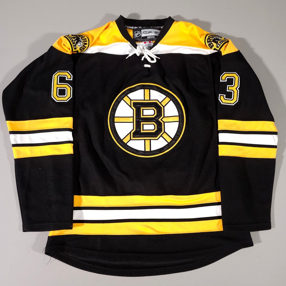Reebok Hockey Jersey Mens 50 Black Brad Marchand 63 Boston Bruins Authentic CCM